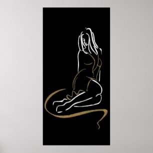 Poster Silhouette femme mode