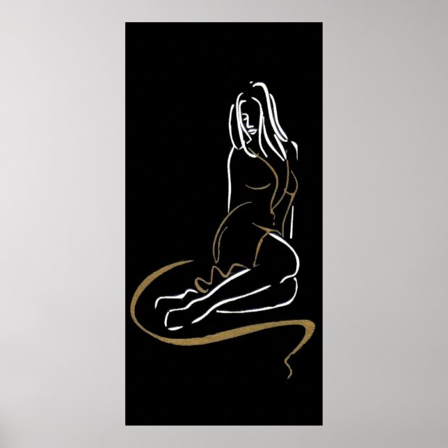 Poster Silhouette femme mode (Devant)