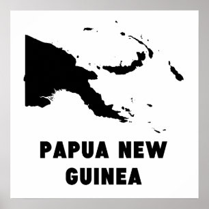 Poster Silhouette Papouasie-Nouvelle-Guinée
