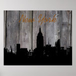 Poster Silhouette Pop Art New York<br><div class="desc">Black & White Artitic New York City Night Image numérique - États-Unis des principales villes d'Amérique</div>