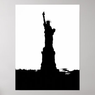 Poster Silhouette Statue de la Liberté