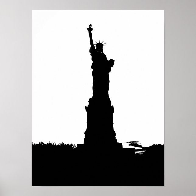 Poster Silhouette Statue de la Liberté (Devant)