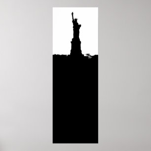 Poster Silhouette Statue Verticale de Liberté Impr