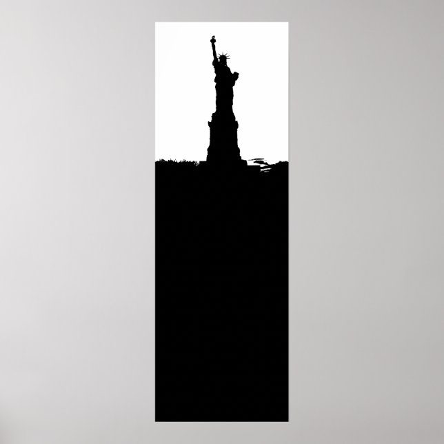 Poster Silhouette Statue Verticale de Liberté Impr (Devant)