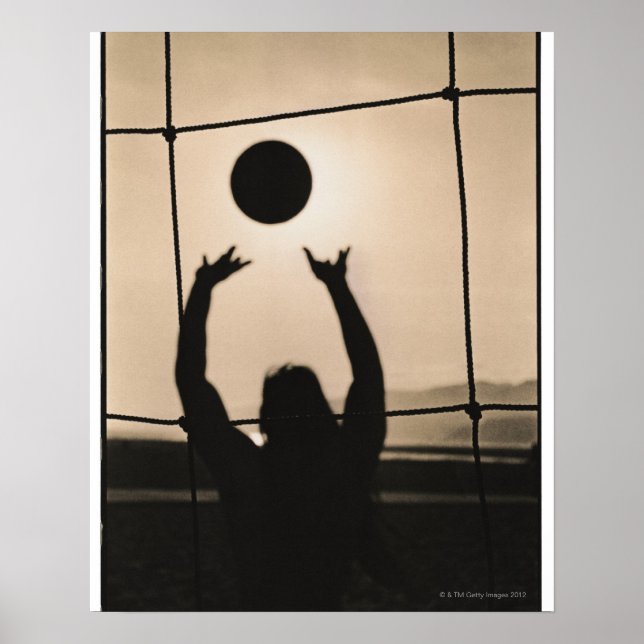 Poster Silhouette volleyball (Devant)
