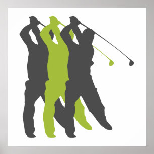 Poster silhouettes golfières