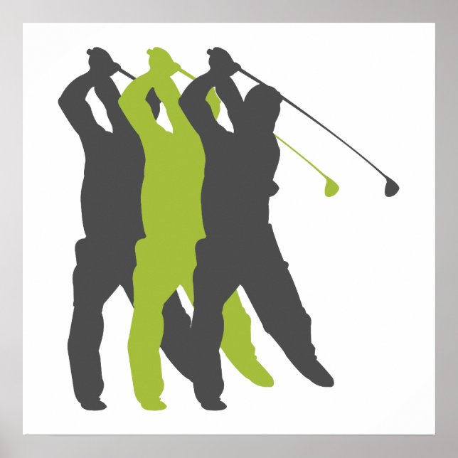 Poster silhouettes golfières (Devant)