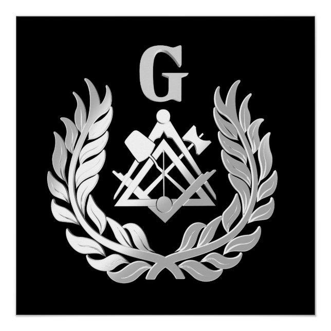 Poster Silver masonry symbol (Devant)