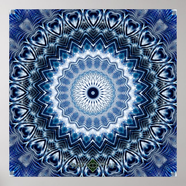 Poster Silver Ripples Mandala 2 (Devant)