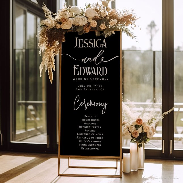 Poster Simple élégant noir blanc moderne Script minimal (Créateur téléchargé)