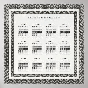 Poster Simple Elegant noir+blanc Seigaiha Seigaiha