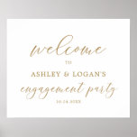 Poster simple Gold Calligraphy Engagement Party<br><div class="desc">Poster simple Gold Calligraphy Engagement Party</div>