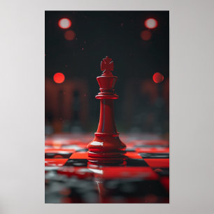 Poster simple Red King Chess Piece