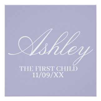 POSTER SIMPLE STYLISH MODERN ELEGANT FAMILY BABY NAME 