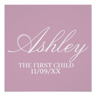 POSTER SIMPLE STYLISH MODERN ELEGANT FAMILY BABY NAME 