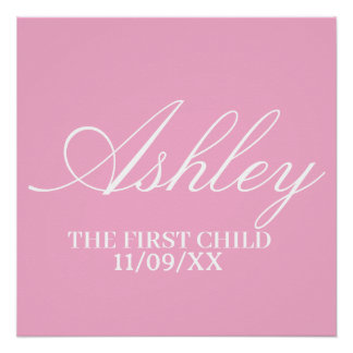 POSTER SIMPLE STYLISH MODERN ELEGANT FAMILY BABY NAME 