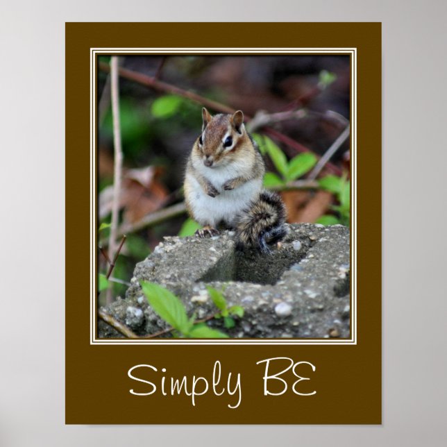 Poster Simplement Être Une Citation Inspirante Chipmunk (Devant)