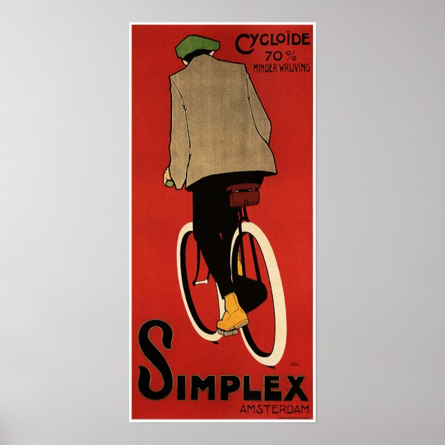 Poster SIMPLEX Amsterdam Dutch Ad Vintage Cycle (Devant)