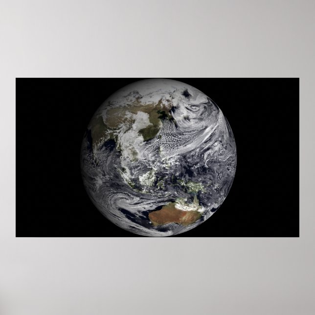 Poster Simulation nuageuse de la Terre entière (Devant)