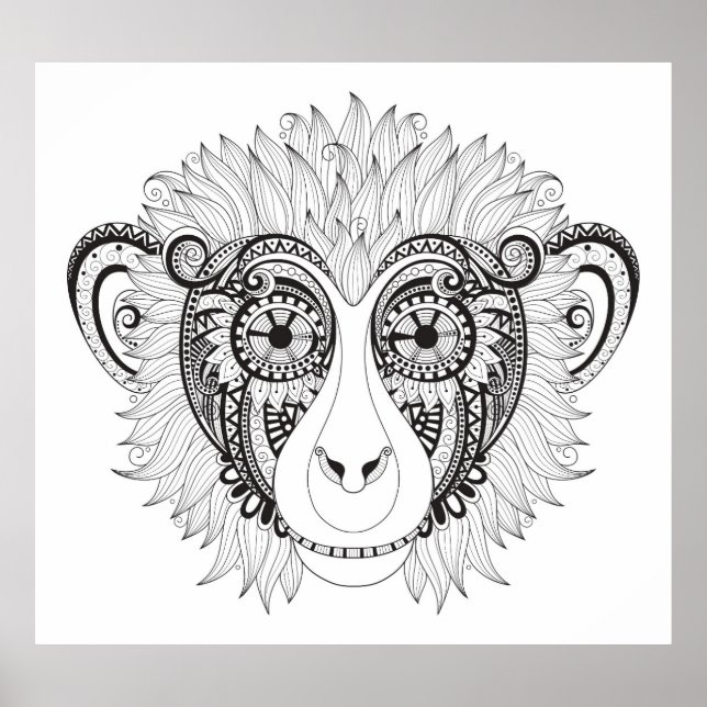 Poster Singe inspiré 2 (Devant)