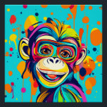 Poster Singe souriant<br><div class="desc">Singe souriant - adorable art coloré</div>