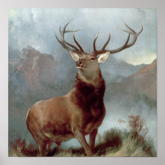 Poster Sir Edwin Landseer | Monarque du Glen, 1851 (Devant)