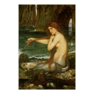 Poster Sirène par John William Waterhouse