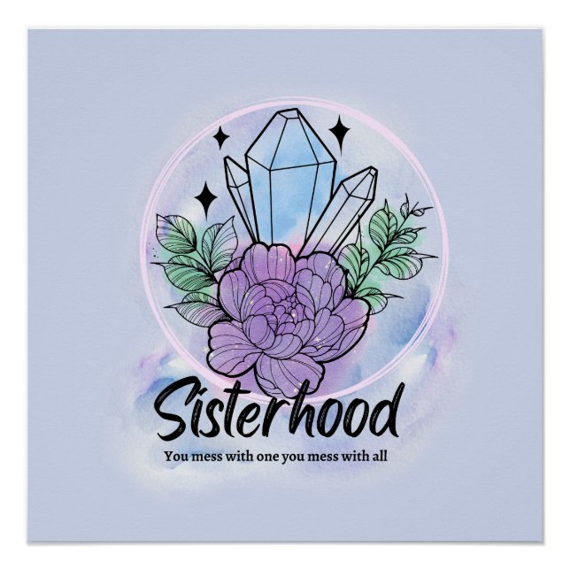 Poster Sisterhood Spells : Empower Witchy Design (Devant)