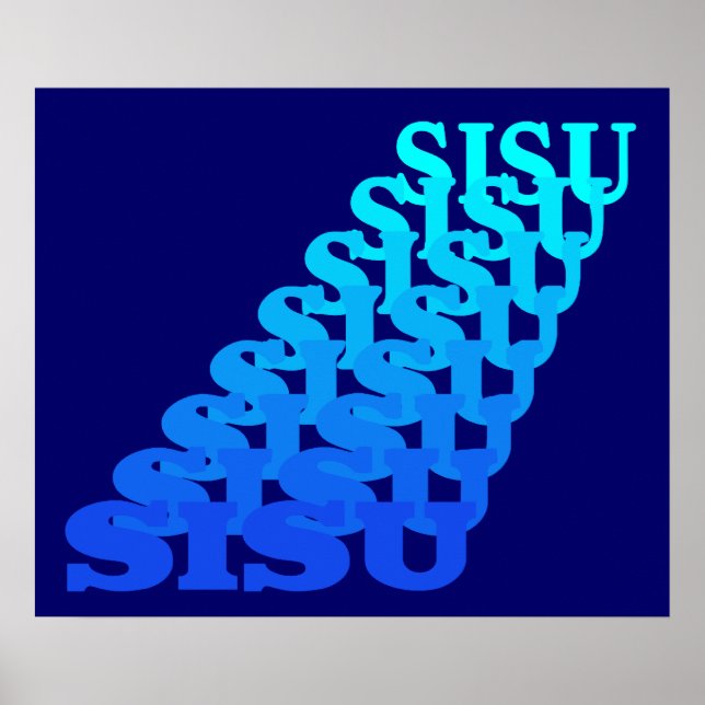 Poster SISU résonne dans les tons bleu de l'art visuel PO (Devant)