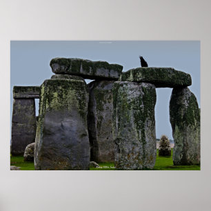 Poster Site antique de Stonehenge Stones debout & Rook
