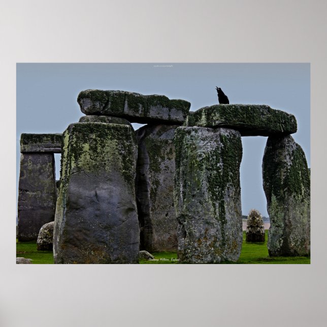 Poster Site antique de Stonehenge Stones debout & Rook (Devant)