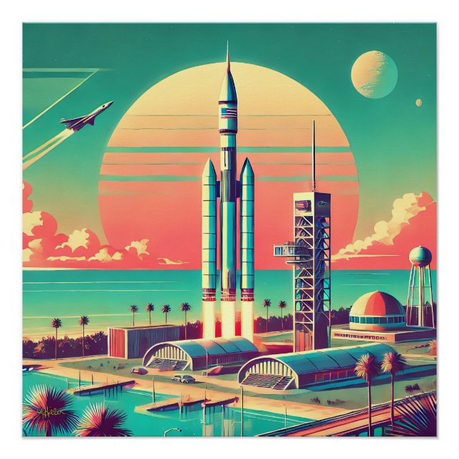 Poster Site de lancement New Florida Futuriste Atomique (Devant)