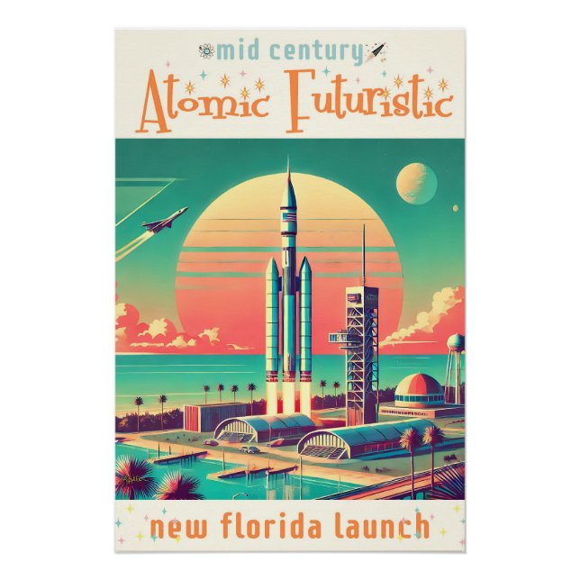 Poster Site de lancement New Florida Futuriste Atomique (Devant)