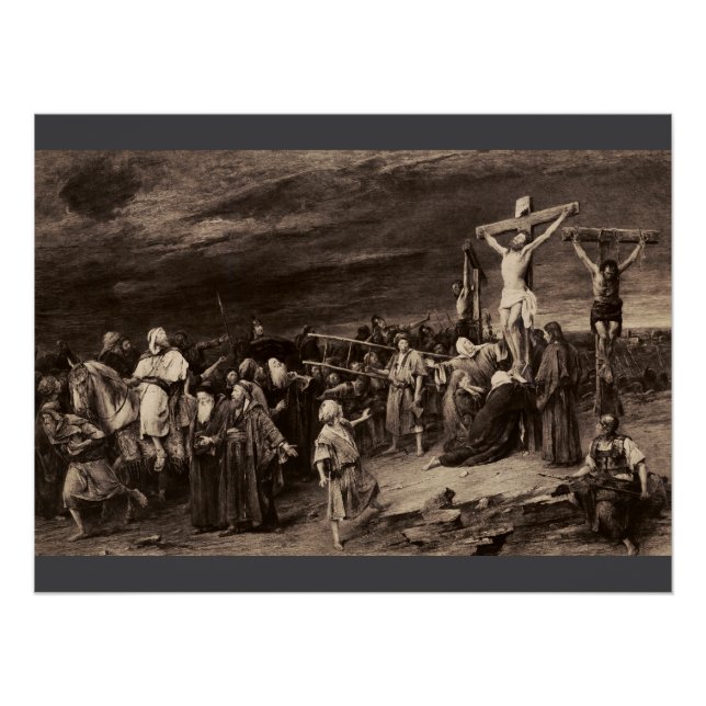 Poster Site Golgotha et Jésus par Munkacsy (Devant)