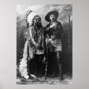 Poster Sitting Bull et Buffalo Bill Portrait de 1885