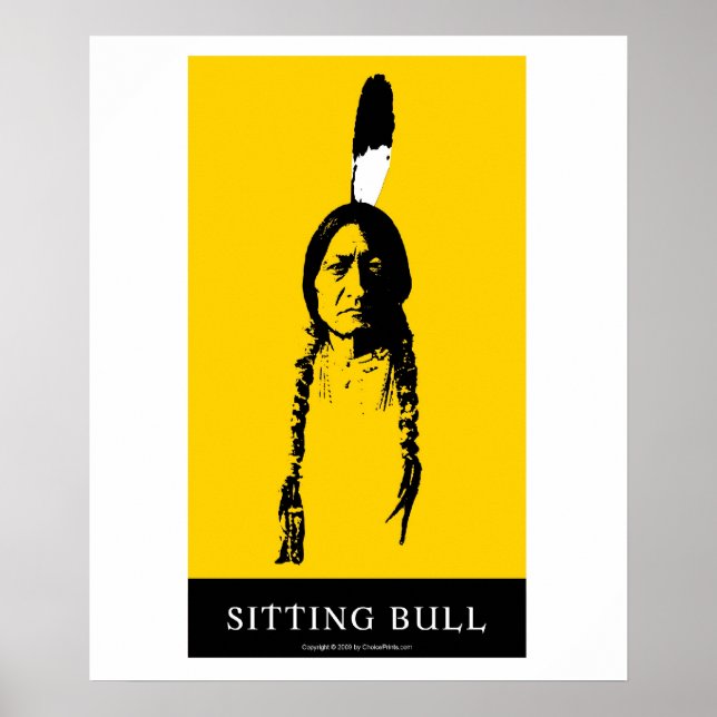 Poster Sitting Bull in yellow (Devant)