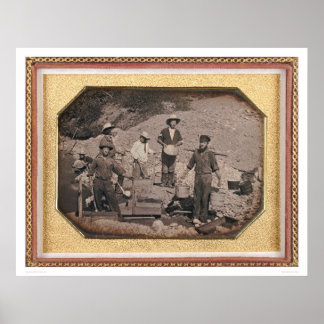 Poster Six mineurs avec rocker, broches... (40046)