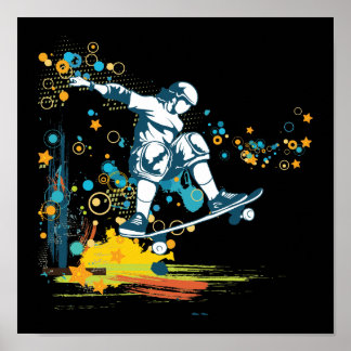 Poster sk8er skateboarder vecteur