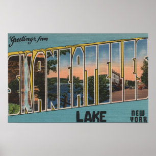 Poster Skaneateles Lake, New York - Scènes à grandes lett