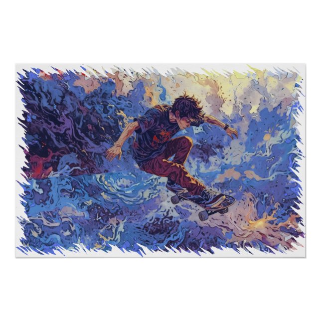 Poster Skateboard Surfing - Skateboarder (Devant)