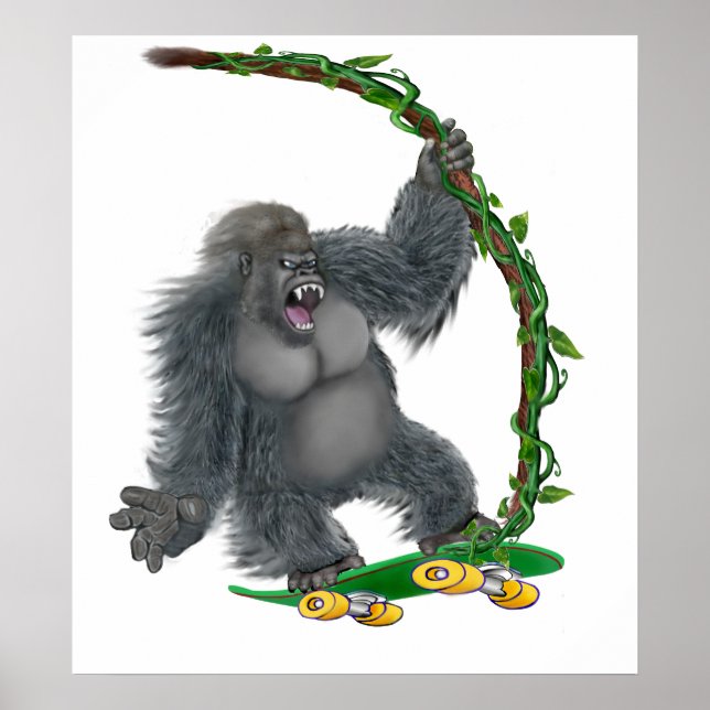 POSTER SKATEBORD GORILLA (Devant)