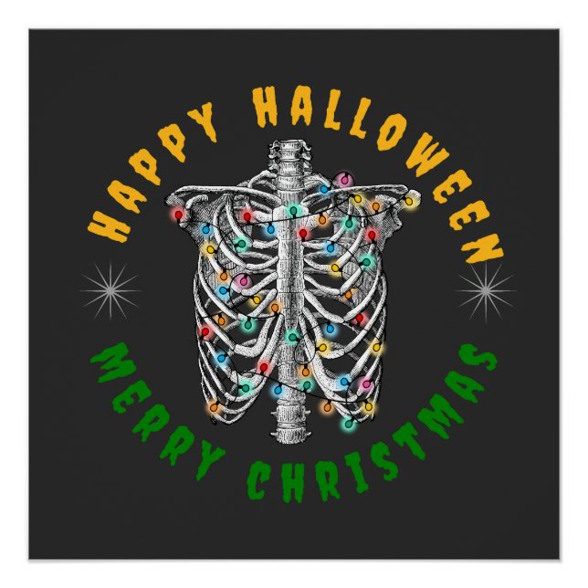 Poster Skeleton de Noël | Chemise Gnome Drôle | Halloween (Devant)