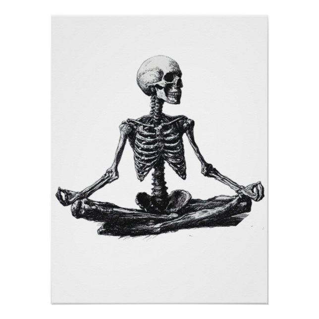 Poster Skeleton Yoga (Devant)