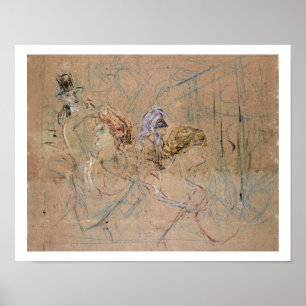 Poster Sketch for 'At the Masked Ball', c.1892 (coloured