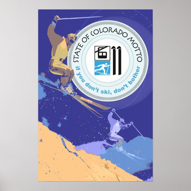 Poster Ski Colorado Funny State Motto (Devant)