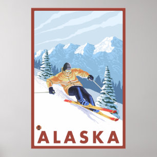 Poster Ski de neige - Alaska