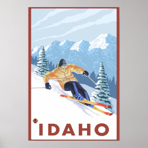 Poster Ski De Neige En Aval - Idaho