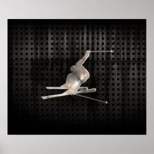 Poster Ski de neige ; Noir Cool