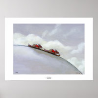 Ski racing rats amusant art unique ski peinture de