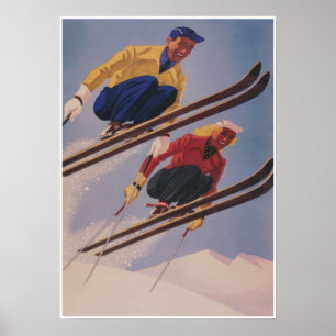 Poster Ski Vintage Retro Jumpers